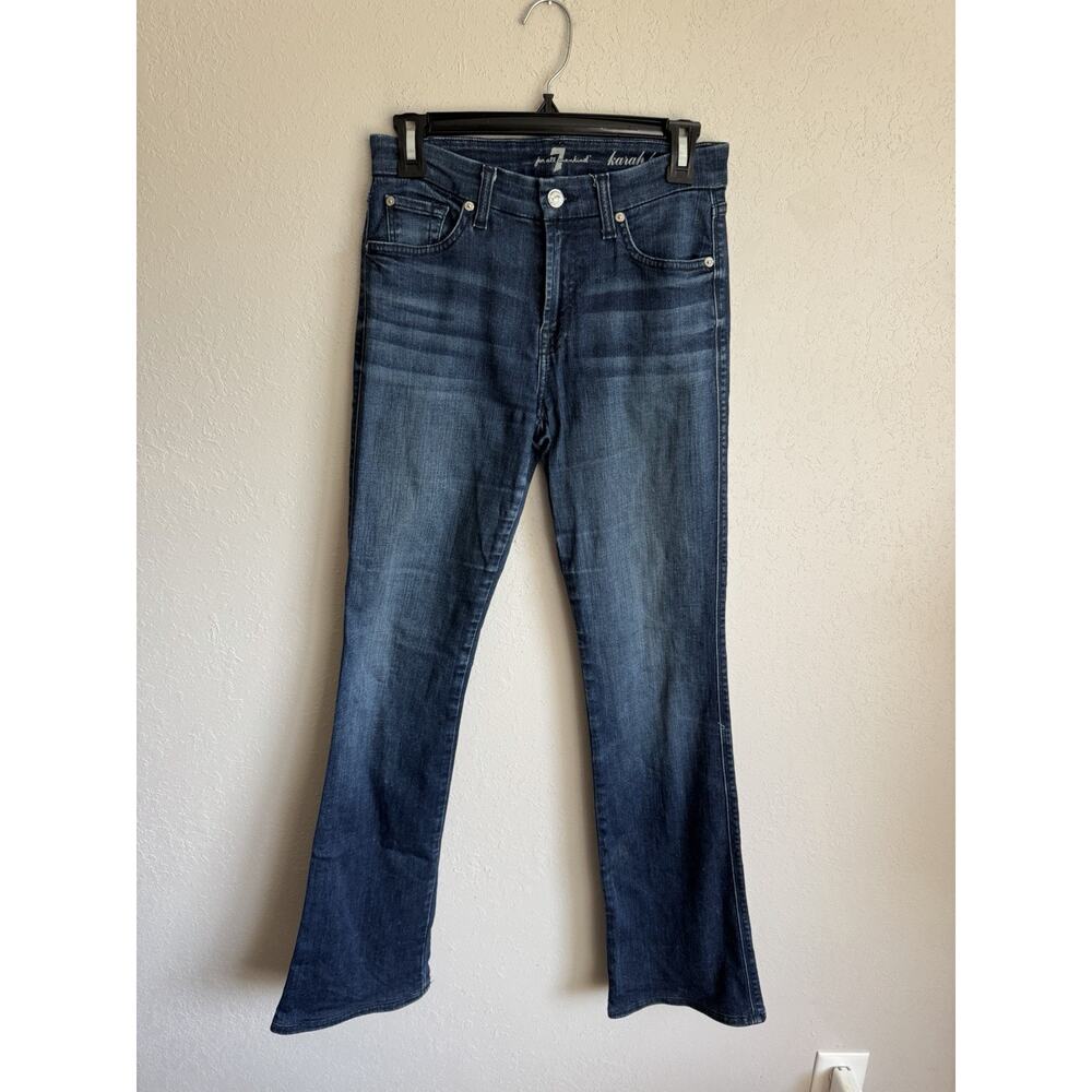 7 for All Mankind Dark Wash Blue Denim Karah Boot Cut Jeans Womens 28 Casual